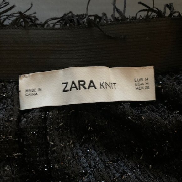 Zara | Black Shaggy Pullover Short Sleeve Sweater | Sz M - Picture 5 of 8